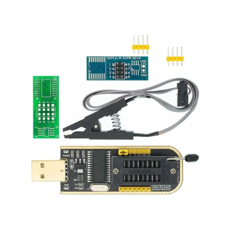 USB Programmer CH341A USB Programmer Set for Flashing with SOIC8 Test Clip and SOP8 SOIC8 to DIP8 Adapter Socket Convert